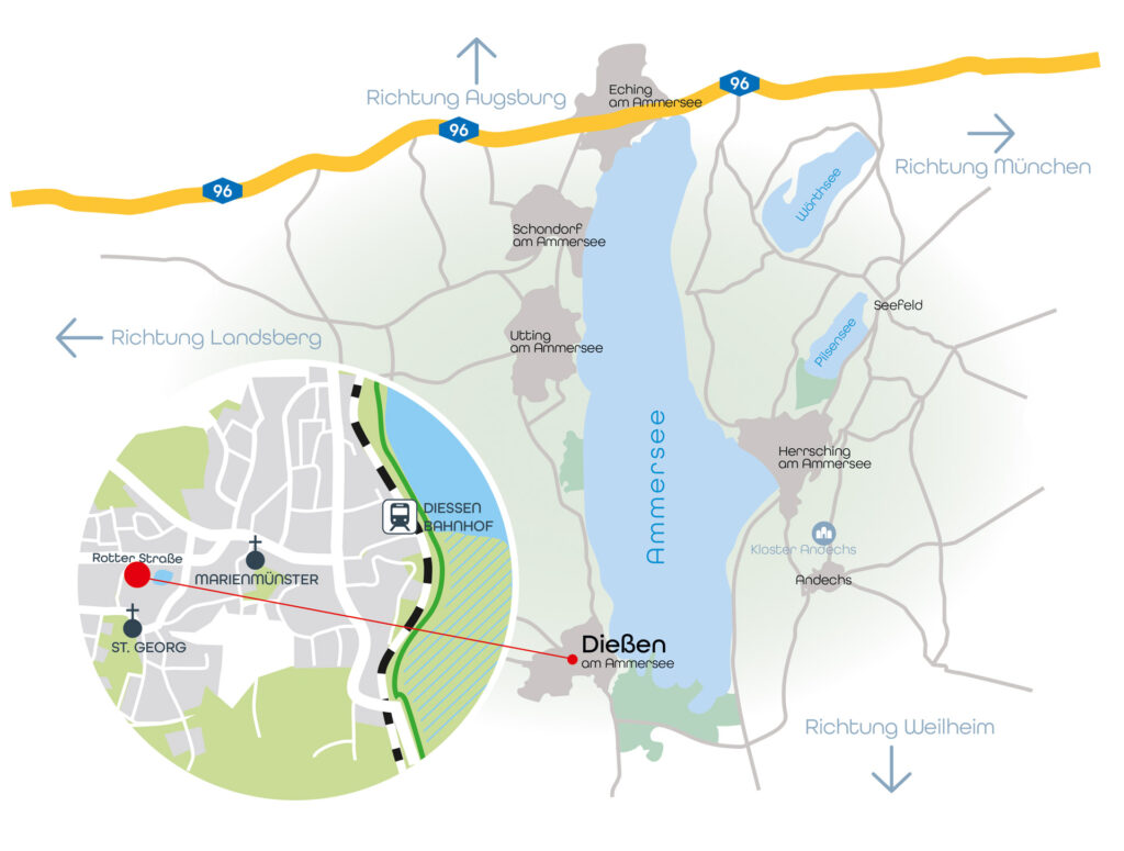 Lageplan Rotter Straße in Dießen